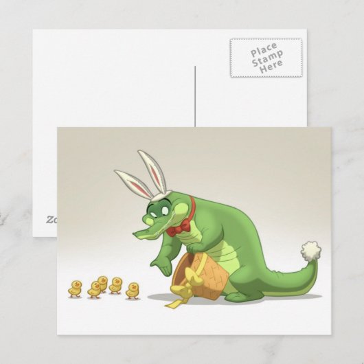 Briefkaarten van Easter Gator (Voorkant / Achterkant)