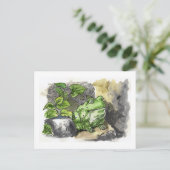 Briefkaarten van groene kikkervisjes (Staand voorkant)