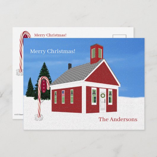 Briefkaarten van het kerkschoolhuis (Voorkant / Achterkant)