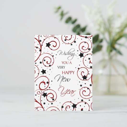 Briefkaarten van het Nieuwjaar van wervelingen & (Staand voorkant)