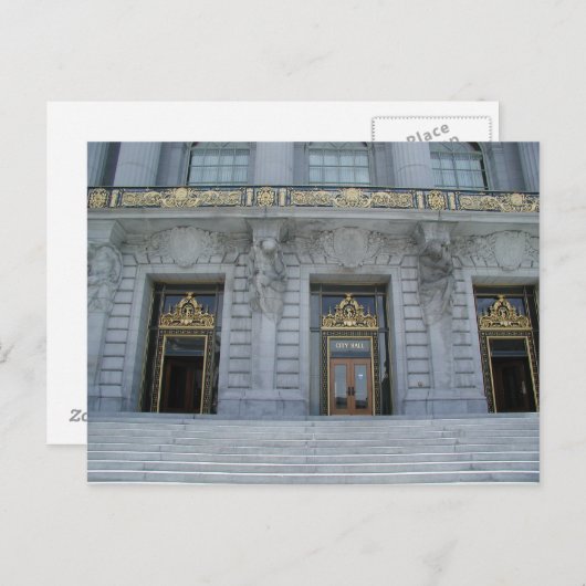 Briefkaarten van het stadhuis van San Francisco (Voorkant / Achterkant)
