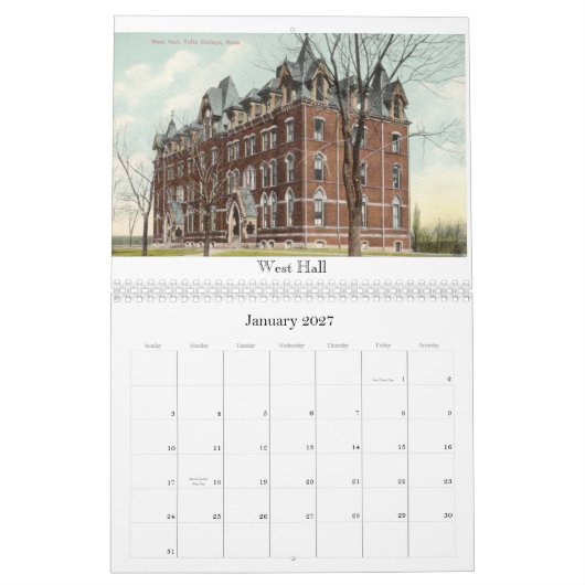  Briefkaarten van het Tufts College 2012 Kalender (Jan 2027)