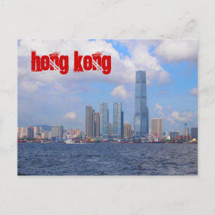 Briefkaarten van Hong Kong met rode tekst