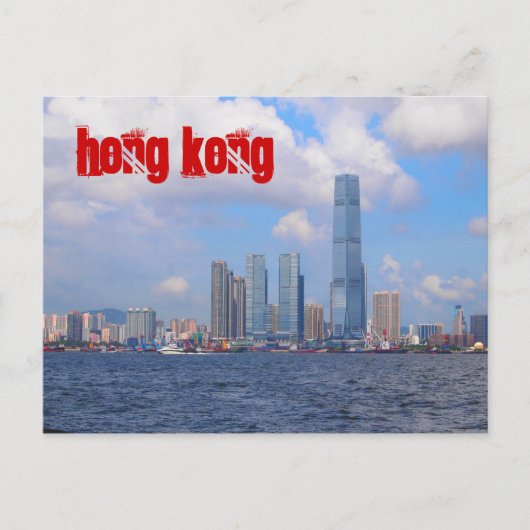 Briefkaarten van Hong Kong met rode tekst (Voorkant)