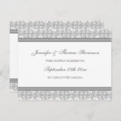 Briefkaarten van Just Married Announcement Grey Da (Voorkant / Achterkant)