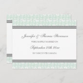 Briefkaarten van Just Married Announcement Grey Da (Voorkant / Achterkant)