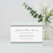 Briefkaarten van Just Married Announcement Grey Da (Staand voorkant)