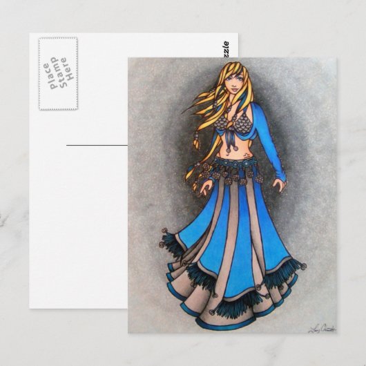 Briefkaarten van Libra Bellydancer (Voorkant / Achterkant)