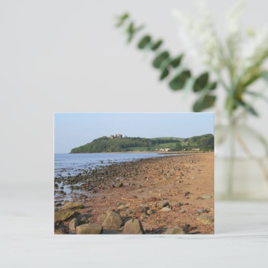 Briefkaarten van Llansteffan Castle en Beach (Staand voorkant)