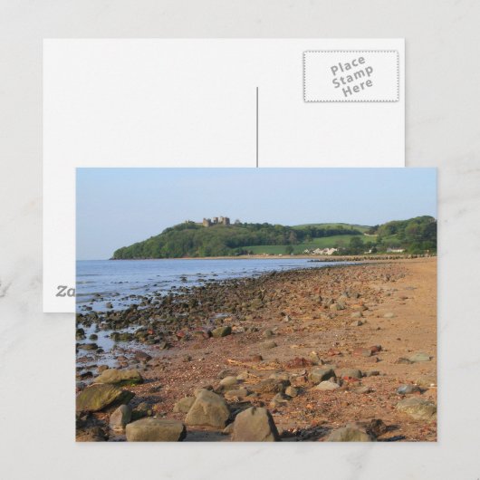 Briefkaarten van Llansteffan Castle en Beach (Voorkant / Achterkant)
