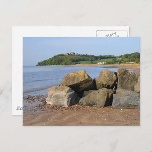 Briefkaarten van Llansteffan Castle en Beach (Voorkant / Achterkant)