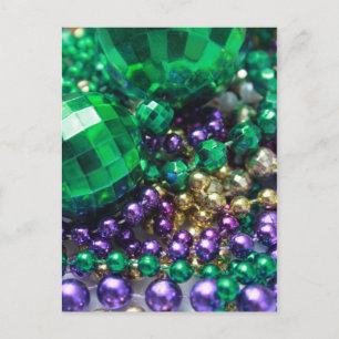 Briefkaarten van Mardi Gras Beads Green Party