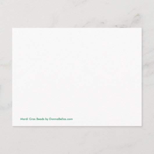 Briefkaarten van Mardi Gras Beads Green Party (Achterkant)