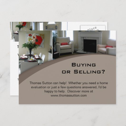 Briefkaarten van onroerend goed Interior 1 (Voorkant / Achterkant)