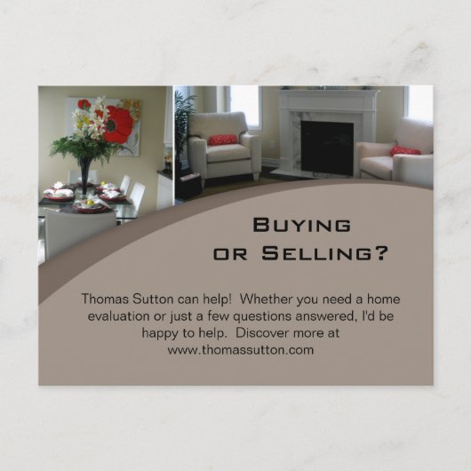 Briefkaarten van onroerend goed Interior 1 (Voorkant)