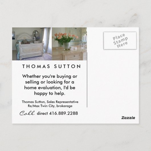 Briefkaarten van onroerend goed Interior 2 (Achterkant)