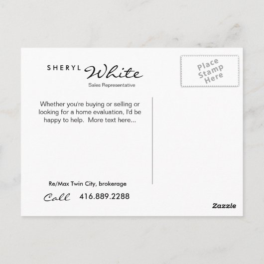 Briefkaarten van onroerend goed Recente verkoopYel (Achterkant)