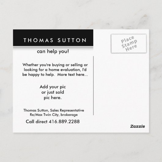 Briefkaarten van onroerend goed  tuinhuis (Achterkant)