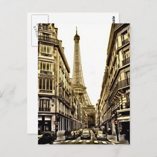 Briefkaarten van Parijs - Eiffeltoren (Voorkant / Achterkant)
