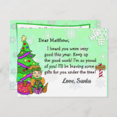 Briefkaarten van Santa: Blonde Holiday Elf (Voorkant / Achterkant)