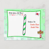 Briefkaarten van Santa: Blonde Holiday Elf (Achterkant)