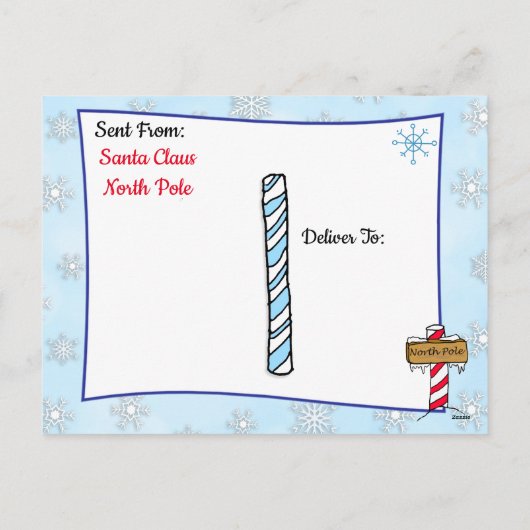 Briefkaarten van Santa: Santa en Elf in Facemask (Achterkant)