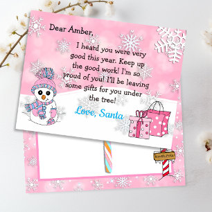 Briefkaarten van Santa: Schattigee Sneeuwman