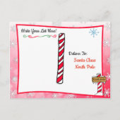 Briefkaarten van Santa: Schattigee Sneeuwman (Achterkant)