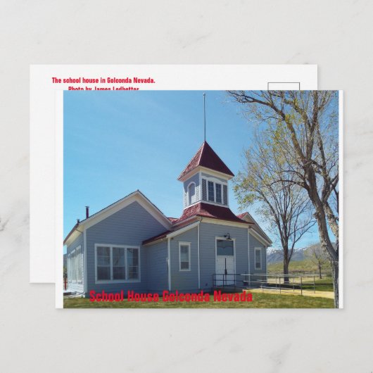 Briefkaarten van, schoolhuis in golconda Nevada. (Voorkant / Achterkant)