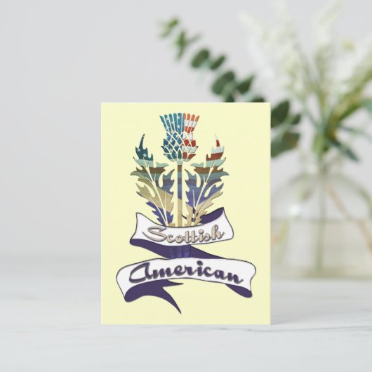 Briefkaarten van Schotse Amerikaanse vlaggen (Staand voorkant)
