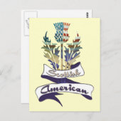 Briefkaarten van Schotse Amerikaanse vlaggen (Voorkant / Achterkant)