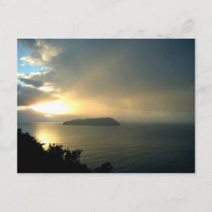Briefkaarten van Sunrise Misty Calm Ocean New Zeal