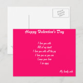 briefkaarten van Valentijnsdag vrouw (Voorkant / Achterkant)