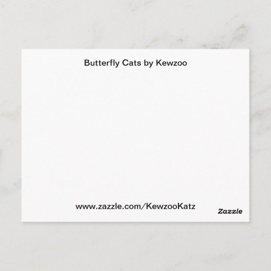 Briefkaarten van vlinderkatten (Achterkant)