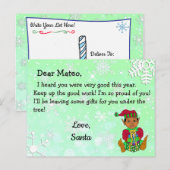 Briefkaarten vanaf Santa: Vakantie Etnische Elf (Voorkant / Achterkant)