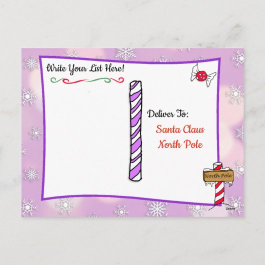 Briefkaarten vanaf Santa: Vakantie Etnische Elf (Achterkant)