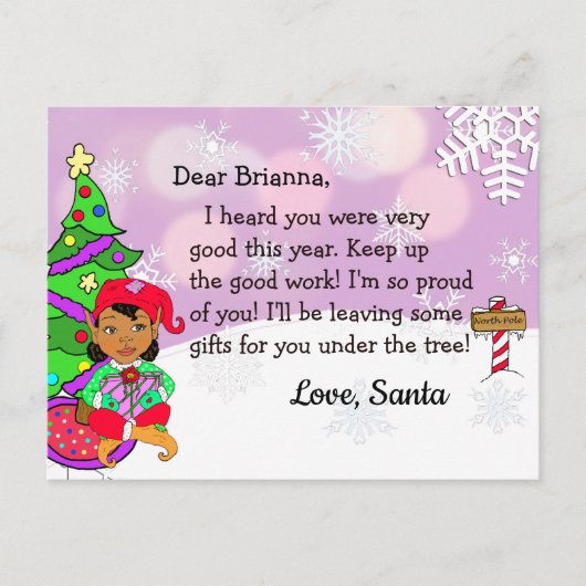 Briefkaarten vanaf Santa: Vakantie Etnische Elf (Voorkant)