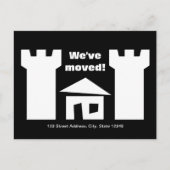 Briefkaarten verplaatsen met een grappig huis en e (Voorkant)