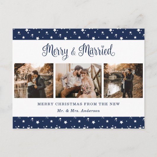 Briefkaarten voor aangepaste blauwe huwelijken en (Voorkant)