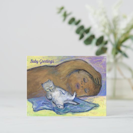 Briefkaarten voor aangepaste katten van melk Drink (Staand voorkant)