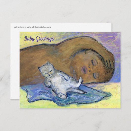 Briefkaarten voor aangepaste katten van melk Drink (Voorkant / Achterkant)