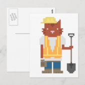 Briefkaarten voor bouwvakkers van kattenpapier (Voorkant / Achterkant)