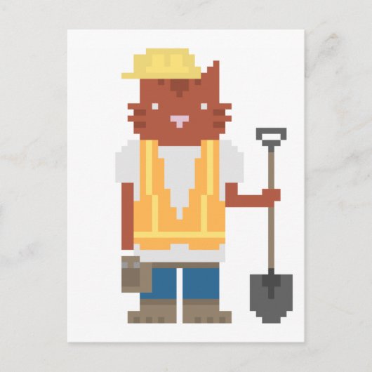 Briefkaarten voor bouwvakkers van kattenpapier (Voorkant)