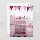 Briefkaarten voor Camper Interior Pink slaapkamer (Voorkant / Achterkant)