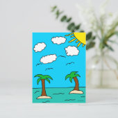 Briefkaarten voor de oceaan en de palmboom (Staand voorkant)