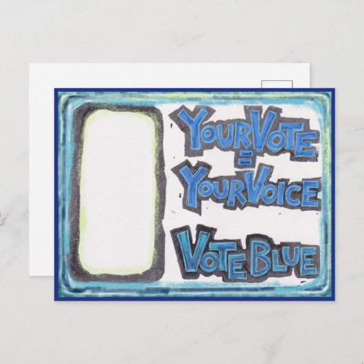 Briefkaarten voor Democraten - Uw stem = Uw stem (Voorkant / Achterkant)