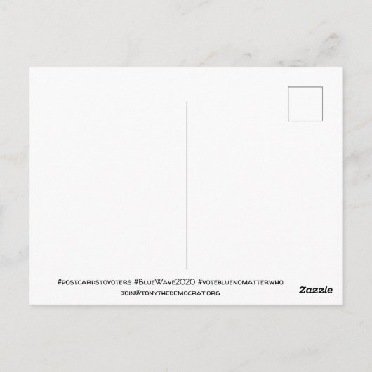 Briefkaarten voor Democraten - Uw stem = Uw stem (Achterkant)