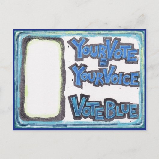 Briefkaarten voor Democraten - Uw stem = Uw stem (Voorkant)