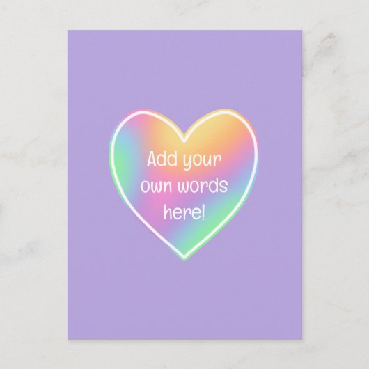 Briefkaarten voor gepersonaliseerde pasteelregenbo (Voorkant)