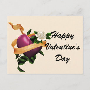 Briefkaarten voor hart en Roos Happy Valentijnsdag